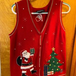 Santa ugly Christmas sweater vest